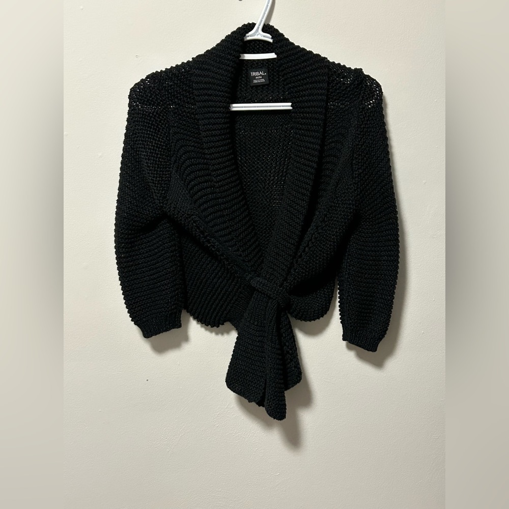 Tribal Cropped Knit Cardigan